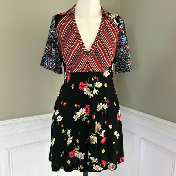 Free People | Mix It Up Printed Mini Dress - Picture 5 of 8